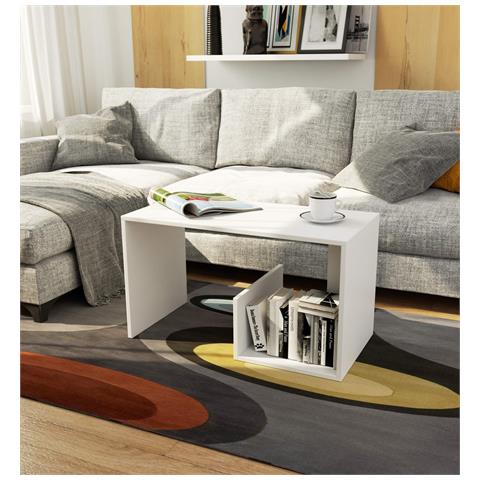 Tavolino da caff? PAUL, 80x40x45 cm, Colore Bianco - Foto 5