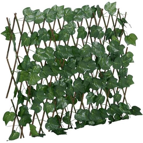 Traliccio Foglie Vite Artificiale Espandibile Verde 190x60 Cm - Foto 1