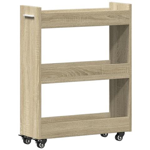 Mobile Con Ruote Rovere Sonoma 60x22x79 Cm In Legno Multistrato - Foto 2