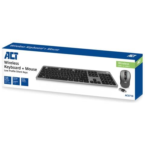 AC5710 tastiera Mouse incluso Universale RF Wireless QWERTY US International Nero - Foto 4