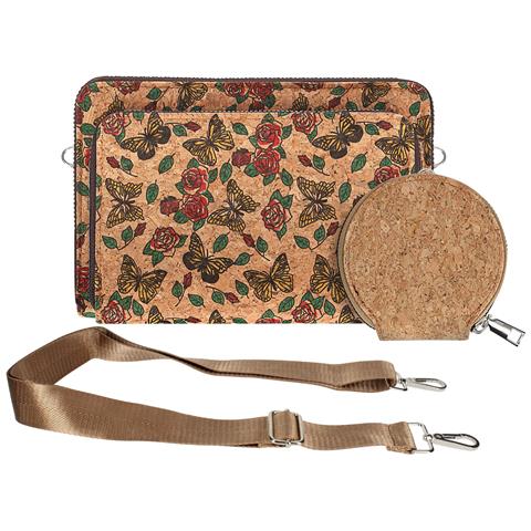 Pochette In Sughero, Collezione Natureprint, Chiusure A Zip - Foto 1