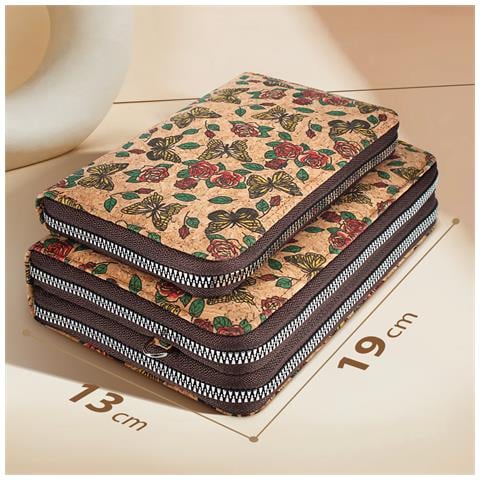 Pochette In Sughero, Collezione Natureprint, Chiusure A Zip - Foto 2