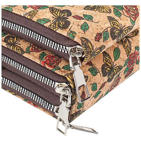 Pochette In Sughero, Collezione Natureprint, Chiusure A Zip - Foto 5