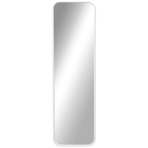 Specchio Da Parete HOMCOM 60x80 Cm – Rettangolare, Vetro Antisfondamento, Con Ganci, Bianco, Per Bagno O Corridoio