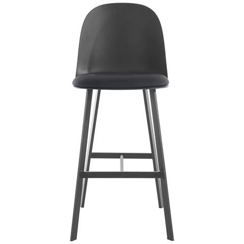 Asta Set Di 2 Sgabelli In Pu E Plastica Grigio Con Gambe In Metallo Nero - Foto 2