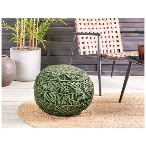 Pouf Aadhi Materiale Sintetico Verde - Foto 1
