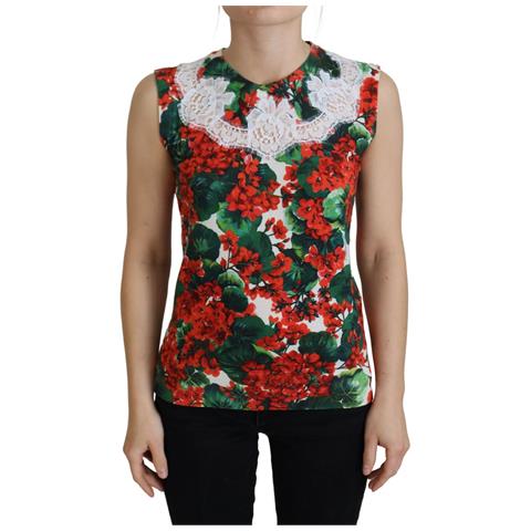 Canotta In Pizzo Di Lana Floreale Bianco - It40-s - Foto 1