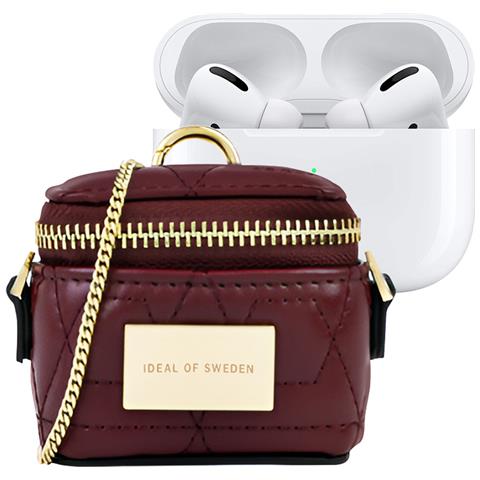 Borsa Mini Per Airpods Di Qualsiasi Generazione Modello Poppy Con Catena E Moschettone, Rosso - Foto 1