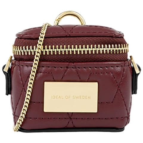 Borsa Mini Per Airpods Di Qualsiasi Generazione Modello Poppy Con Catena E Moschettone, Rosso - Foto 2