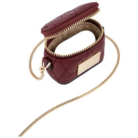 Borsa Mini Per Airpods Di Qualsiasi Generazione Modello Poppy Con Catena E Moschettone, Rosso - Foto 4
