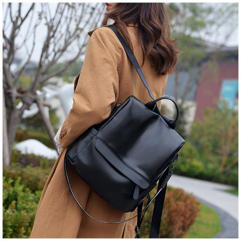 Zaino Da Donna In Pelle Pu Alla Moda - Borsa A Tracolla Elegante E Versatile Black - Foto 2