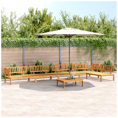 Set Divano Pallet Da Giardino 6 Pz In Legno Massello Di Acacia - Foto 1
