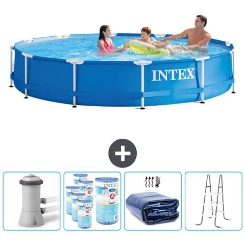 Piscina Fuori Terra - In Giro - 366x366x76 Cm - Blu - Include Accessori Coordinati Cb95 - Foto 1
