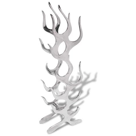 Cremagliera A Forma Di Fiamma 9 Bottiglie In Alluminio Argento - Foto 2