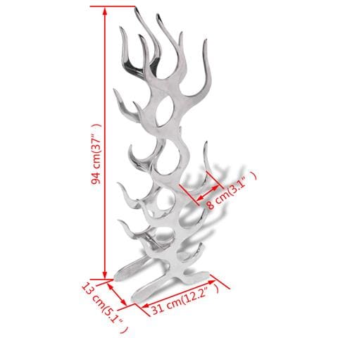 Cremagliera A Forma Di Fiamma 9 Bottiglie In Alluminio Argento - Foto 4