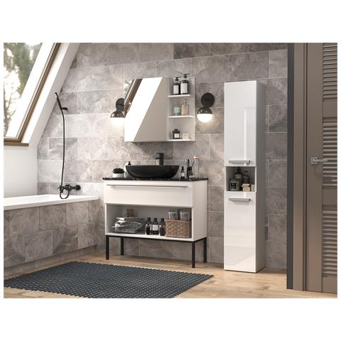 NEL III BIEL POL armadietto di conservazione per bagno Bianco - Foto 3