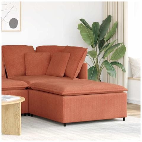 Modulo Poggiapiedi Divano Modulare Rosso Arancione 100x100x48cm - Foto 2