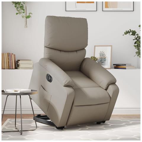 Poltrona Alzapersona Reclinante Elettrica Cappuccino Similpelle - Foto 2