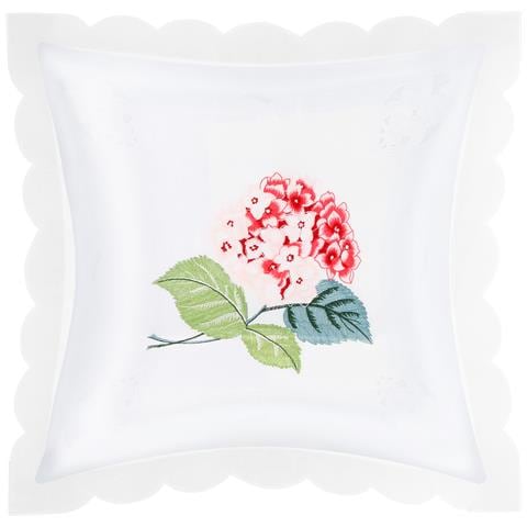 Set Di 2 Copricuscini Ricamati Con Fiori Di Ortensia 40x40 Cm - Foto 1