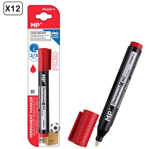 Pack 12 Marcatori Permanenti Rosso No Dry - Foto 1