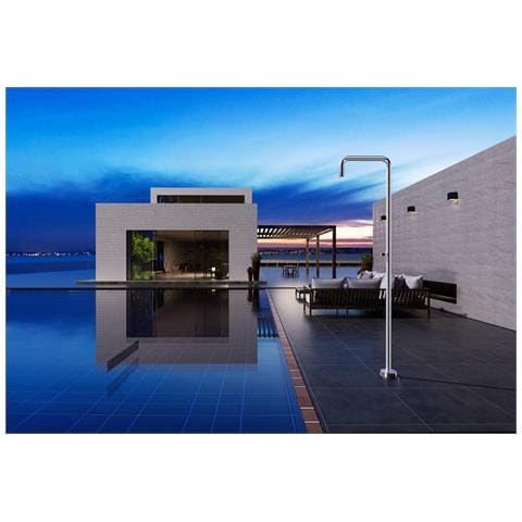 Imex Doccia Piscina In Acciaio 316 Diffusore Anticalcare Ø50mm Rubinetto Monoforo Base Decorativa Ø160mm - Modello Utah - Foto 1