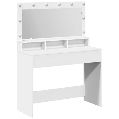 Tavolo da Trucco Bianco con Luci LED - 100x41x135 cm - Foto 1