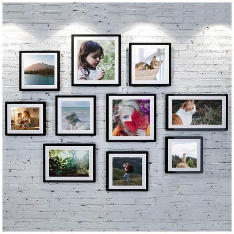 Cornice Portafoto Nera In Pvc 28x36 Cm Con Vetro Ps - Esposizione Fai-da-te Da Parete E Da Tavolo - Foto 7