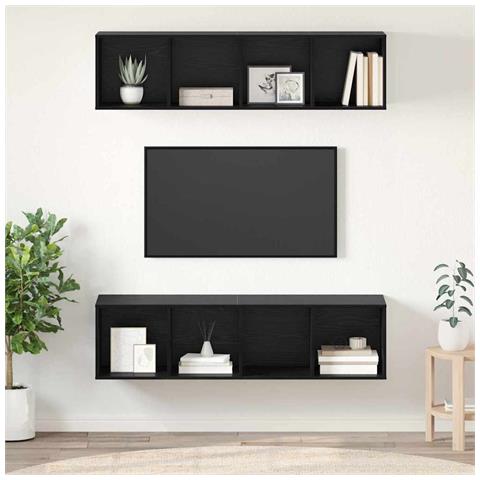 Set mobile TV 2 pcs Rovere nero 37 x 37 x 142.5 cm - Foto 2