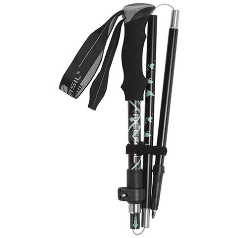 Set Singolo Di Bastoncini Da Trekking Telescopici In Lega Di Alluminio A 5 Sezioni Per Avventure All'aperto Black - Foto 2