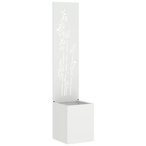 Vaso da Giardino con Pannello Decorativo Bianco 32 x 140 cm - Foto 1