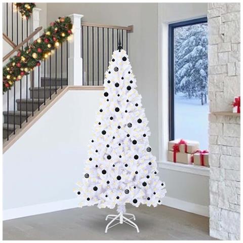 Albero di Natale artificiale Bianco 240 cm PVC e Acciaio - Foto 2