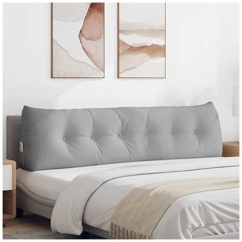 Cuscino per Schiena Grigio Nuvola 180 x 24 x 50 cm Tessuto - Foto 2