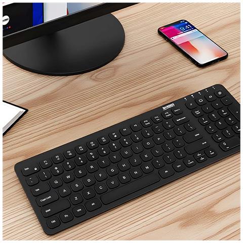 Tastiera Wireless Bluetooth Con Batteria Onlee Ultra Compact, Nero - Foto 4