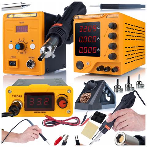 Set Di Strumenti Per Elettronica Protech Trio V1 - Precisione E Efficienza | Zasilacz 32v 10a, Stazione Saldante T12, Hot-air 858d - Foto 1