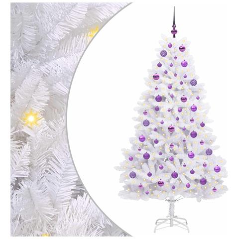 Albero di Natale Artificiale con Rami Pieghevoli Bianco 180 cm - Foto 1