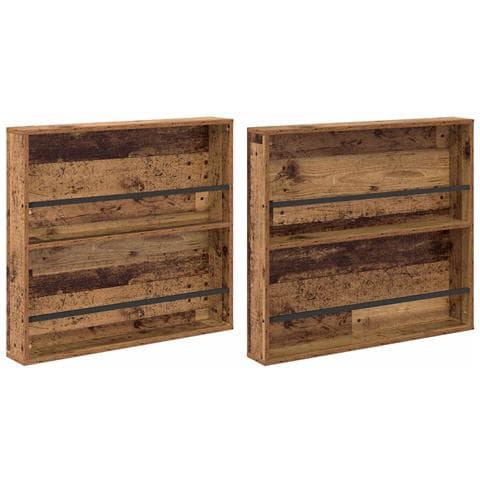 Scaffale per riviste 2 pcs Legno vecchio 80 x 12 x 70 cm - Foto 1
