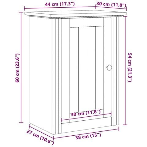 Armadio da bagno a muro BODO Marrone miele 44 x 30 x 60 cm - Foto 8