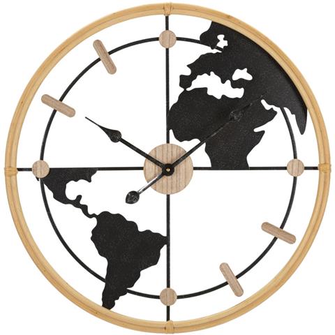 Orologio Da Parete World New Con Mappamondo In Ferro E Legno - Foto 1