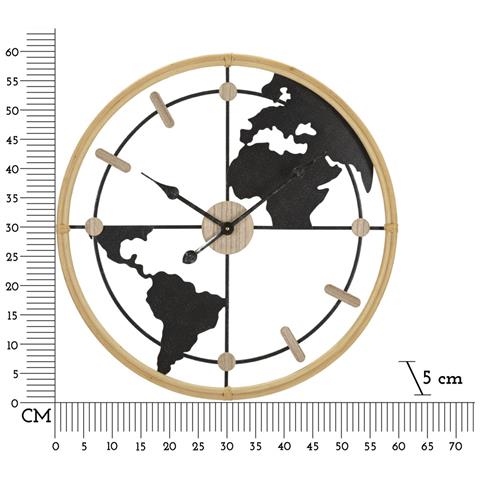 Orologio Da Parete World New Con Mappamondo In Ferro E Legno - Foto 6