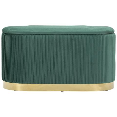 Panca Con Portaoggetti Vkh876-verde-poliestere-80x37x42 Cm - Foto 8