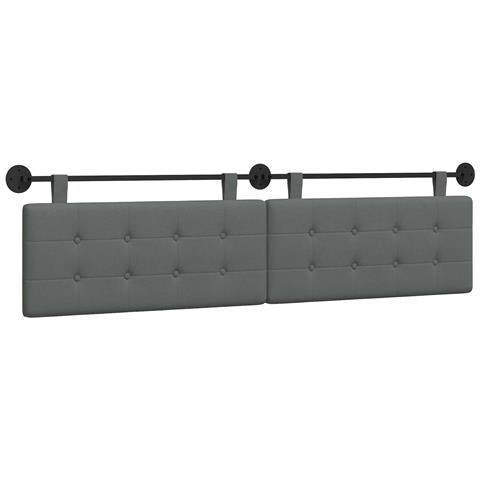 Testata appesa Grigio scuro 210 x 55 x 5 cm Tessuto - Foto 1