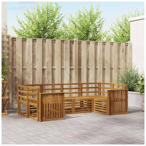 Set divani 6 pcs Naturale Legno di Acacia Massello - Foto 2