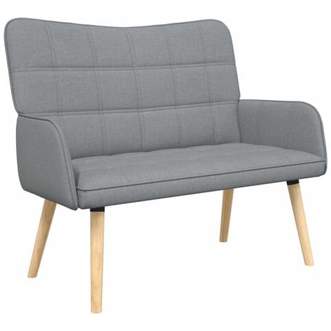 Sofa a Due Posti Grigio chiaro 115 x 61 x 87 cm Tessuto - Foto 1