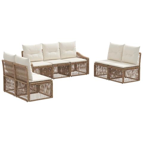 Set Divano da Giardino 7 pcs Beige polyrattan - Foto 1