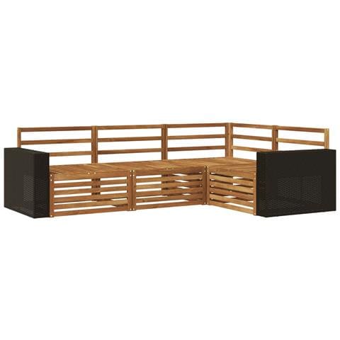 Set di divani da esterno 4 pcs Naturale 255,5 x 176,5 x 73 cm - Foto 1