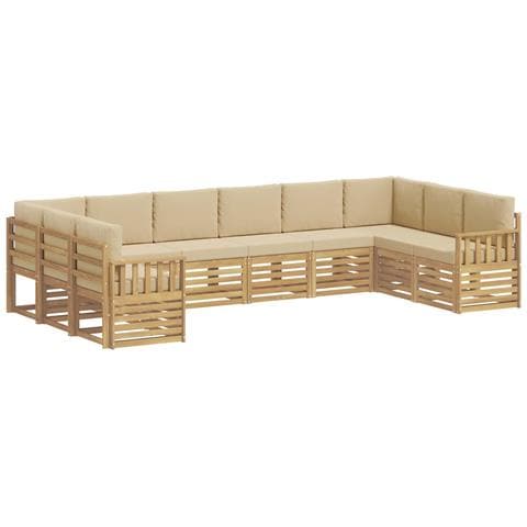 Set di divani da esterno 7 pcs Bianco e Beige - Foto 1