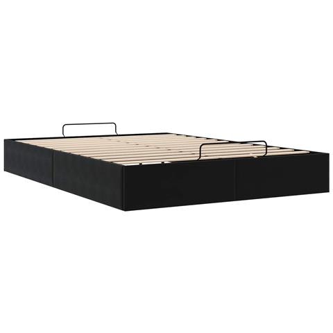 Letto ottomano Nero 153 x 203 cm Velluto - Foto 9