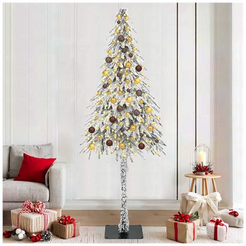 Albero di Natale con 300 LED Bianco 210 cm PE e Acciaio - Foto 2