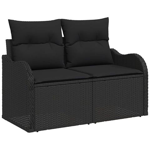 Set di divani 8 pz Nero Rattan sintetico e Acciaio - Foto 10