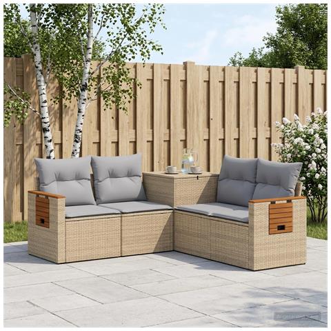 Set di divani 5 pz Beige e Grigio Chiaro - Foto 2